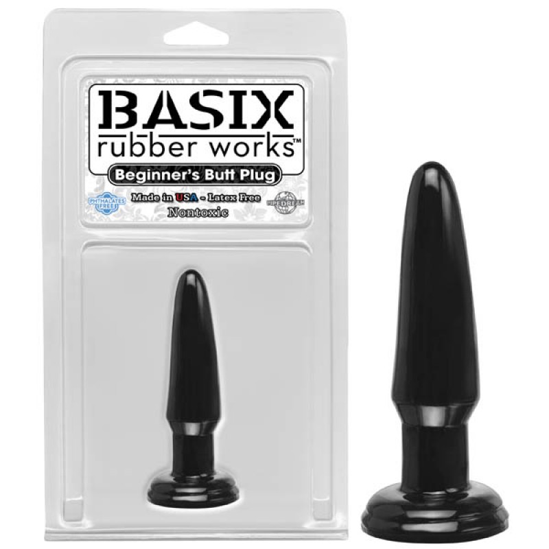 Basix Rubber Works Beginner's Butt Plug - Black